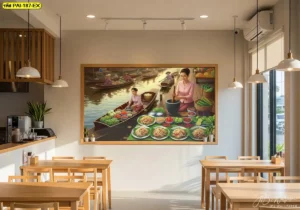 วอลเปเปอร์ตกแต่งร้านส้มตำ เหมาะกับร้านที่ต้องการภาพลักษณ์ไทยร่วมสมัยและความเป็นกันเองในทุกมุม