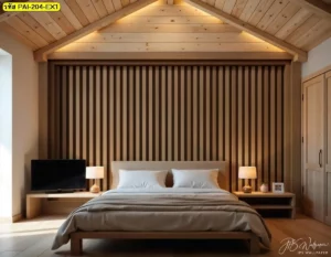 วอลเปเปอร์ลายไม้คลาสสิก ทำให้ห้องดูแพงขึ้นอย่างนุ่มนวลโดยไม่ต้องใช้วัสดุหนัก