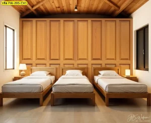 วอลเปเปอร์ลายกรุผนังไม้ เหมาะกับการตกแต่งสปา ห้องนวด หรือมุมรีแลกซ์ที่ต้องการความสงบ