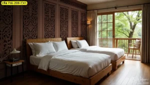 Classic wooden wall panel mural ทำให้ห้องดูมีโครงสร้างชัดเจนและเสริมบรรยากาศเรียบหรู