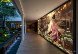 วอลเปเปอร์ตกแต่งร้านขนมไทย ช่วยเพิ่มความน่าสนใจให้ร้านและทำให้มุมขายดูโดดเด่นมากขึ้น