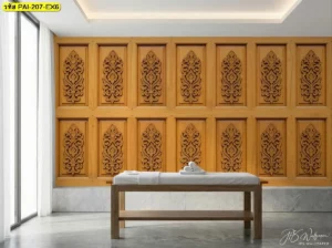 วอลเปเปอร์ลายไม้ตกแต่งผนัง เหมาะกับโซนสปาที่ต้องการความเรียบหรูและบรรยากาศผ่อนคลาย