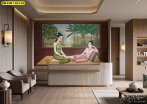 ภาพศิลปะตกแต่งร้านนวด ช่วยให้ร้านดูมีมิติและมีความประณีต เหมาะกับงานตกแต่งแนวไทยอบอุ่น