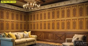 Classic wooden wall panel mural ช่วยสร้างผนังสวยแบบ timeless และเข้ากับการใช้งานหลายประเภท