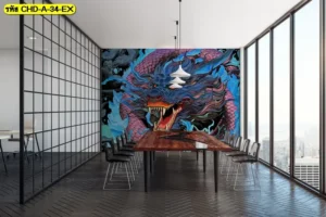 วอลเปเปอร์ติดผนังลายมังกร เหมาะกับห้องที่ต้องการเสริมกลิ่นอายจีนและความรู้สึกสง่างาม