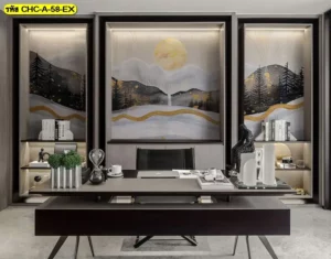 วอลเปเปอร์ภูเขาฮวงจุ้ย เหมาะกับการตกแต่งห้องรับแขก ห้องทำงาน หรือมุมพักผ่อนที่ต้องการความนิ่งสงบ