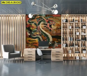 วอลเปเปอร์มังกรจีน ทำให้ผนังห้องดูมีเสน่ห์แบบศิลปะตะวันออกและเพิ่มเอกลักษณ์ได้ชัดเจน