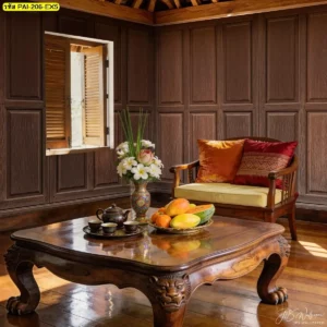 ภาพลายไม้ตกแต่งผนัง ทำให้ห้องดูมีความสมดุลและเพิ่มเสน่ห์แบบธรรมชาติอย่างพอดี