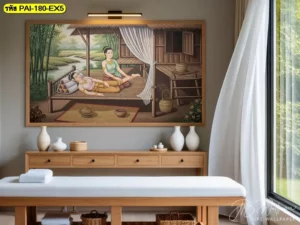 ภาพศิลปะตกแต่งร้านนวด ช่วยเพิ่มมิติให้ผนังร้าน และทำให้บรรยากาศโดยรวมดูนุ่มนวลยิ่งขึ้น