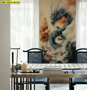 วอลเปเปอร์ติดผนังลายมังกร ช่วยเพิ่มความหรูให้ผนังและทำให้พื้นที่ดูโดดเด่นอย่างลงตัว