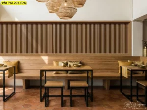 วอลเปเปอร์ลายไม้ตกแต่งภายใน ช่วยให้พื้นที่ดูมีชั้นเชิงและน่าสนใจจากลวดลายไม้ที่เป็นจังหวะ
