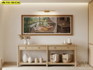 ภาพติดผนังร้านนวดแผนไทย ช่วยให้ผนังดูมีเรื่องราวและสะท้อนบรรยากาศการดูแลแบบไทยอย่างชัดเจน