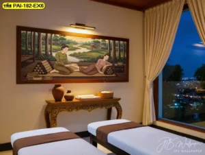 ภาพนวดแผนไทย ช่วยให้พื้นที่ดูมีชีวิตชีวา แต่ยังคงอารมณ์สงบและเหมาะกับการพักผ่อนของลูกค้า