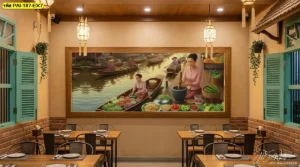 วอลเปเปอร์ตกแต่งร้านส้มตำ ช่วยเปลี่ยนผนังธรรมดาให้ดูมีชีวิตชีวาและเข้ากับร้านอาหารแนวไทยอีสาน