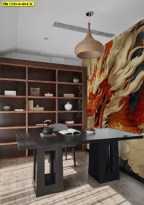 วอลเปเปอร์มังกรจีนโบราณ เหมาะกับงานตกแต่งที่ต้องการผสมความขลังและความหรูไว้อย่างสมดุล