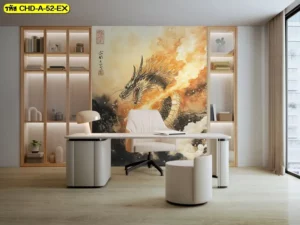 วอลเปเปอร์มังกรจีนโบราณ เติมอารมณ์คลาสสิกให้ห้องและทำให้บรรยากาศดูเข้มขรึมอย่างลงตัว