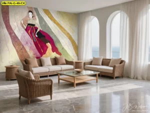 ภาพวาดวิถีชีวิตเกาหลี ช่วยเพิ่มเสน่ห์ให้พื้นที่รับประทานอาหาร ดูอบอุ่น เป็นกันเอง และมีอัตลักษณ์ชัดเจน