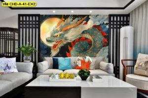 วอลเปเปอร์ลายมังกรฮวงจุ้ย ช่วยสร้างบรรยากาศสง่างามและทำให้ห้องดูมีสมดุลมากยิ่งขึ้น