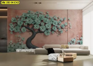 วอลเปเปอร์ลายดอกไม้ 3 มิติ เหมาะกับผู้ที่ต้องการตกแต่งบ้านให้ดูหวานนุ่มนวลและมีลูกเล่นที่พอดี