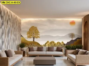 วอลเปเปอร์มงคลลายภูเขา เหมาะกับผู้ที่ต้องการลวดลายผนังที่ดูสงบ สบายตา และมีความหมายเชิงมงคล