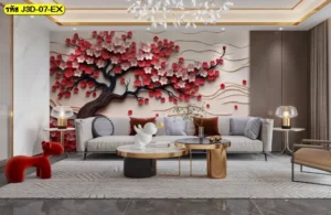 วอลเปเปอร์ลายดอกไม้ 3 มิติ ช่วยให้ห้องดูนุ่มนวล มีความสดใส และสร้างอารมณ์ที่ผ่อนคลายได้ดี