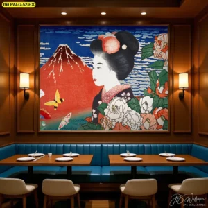 ภาพติดผนังเกาหลีโบราณ จัดวางในร้านได้หลากหลายมุม ช่วยให้พื้นที่ดูมีคาแรกเตอร์และสื่อความเป็นเกาหลีชัดเจน