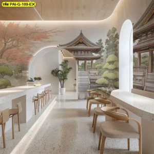 ภาพวาดวิถีชีวิตเกาหลี เมื่อนำมาใช้กับตกแต่งร้านอาหารเกาหลี จะช่วยให้ผนังเล่าเรื่องราวได้อย่างนุ่มนวลลงตัว