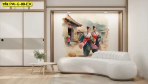 ภาพติดผนังเกาหลีโบราณลายวิถีชีวิตชาวบ้าน ใช้เป็นวอลเปเปอร์ลายวิถีชีวิตเกาหลีสำหรับตกแต่งร้านอาหารเกาหลี